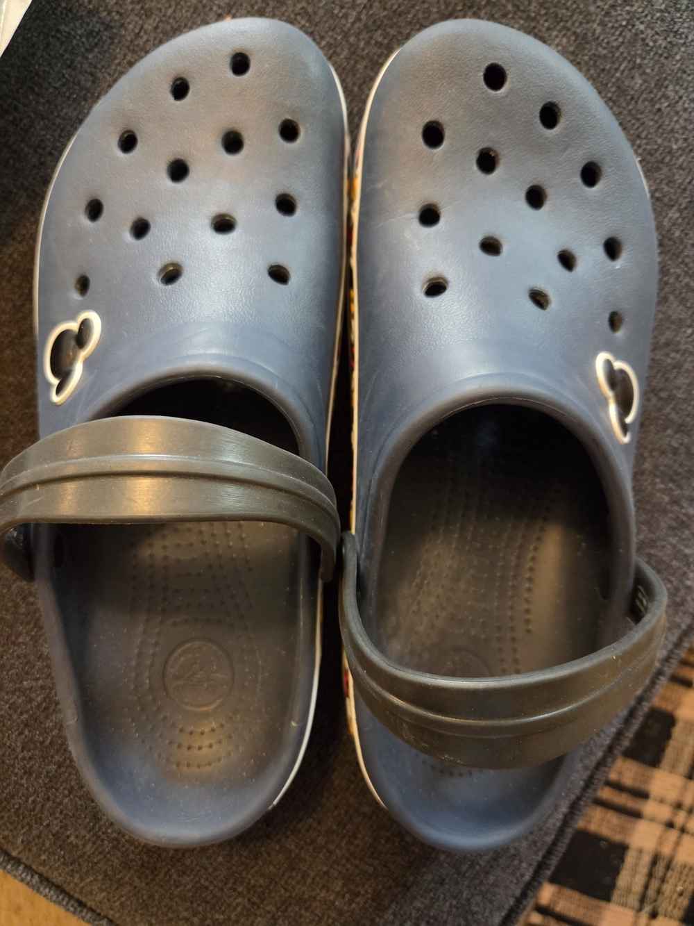 CROCS Men's Mickey Mouse Navy Blue Clog Sandals with Black Heel Strap
